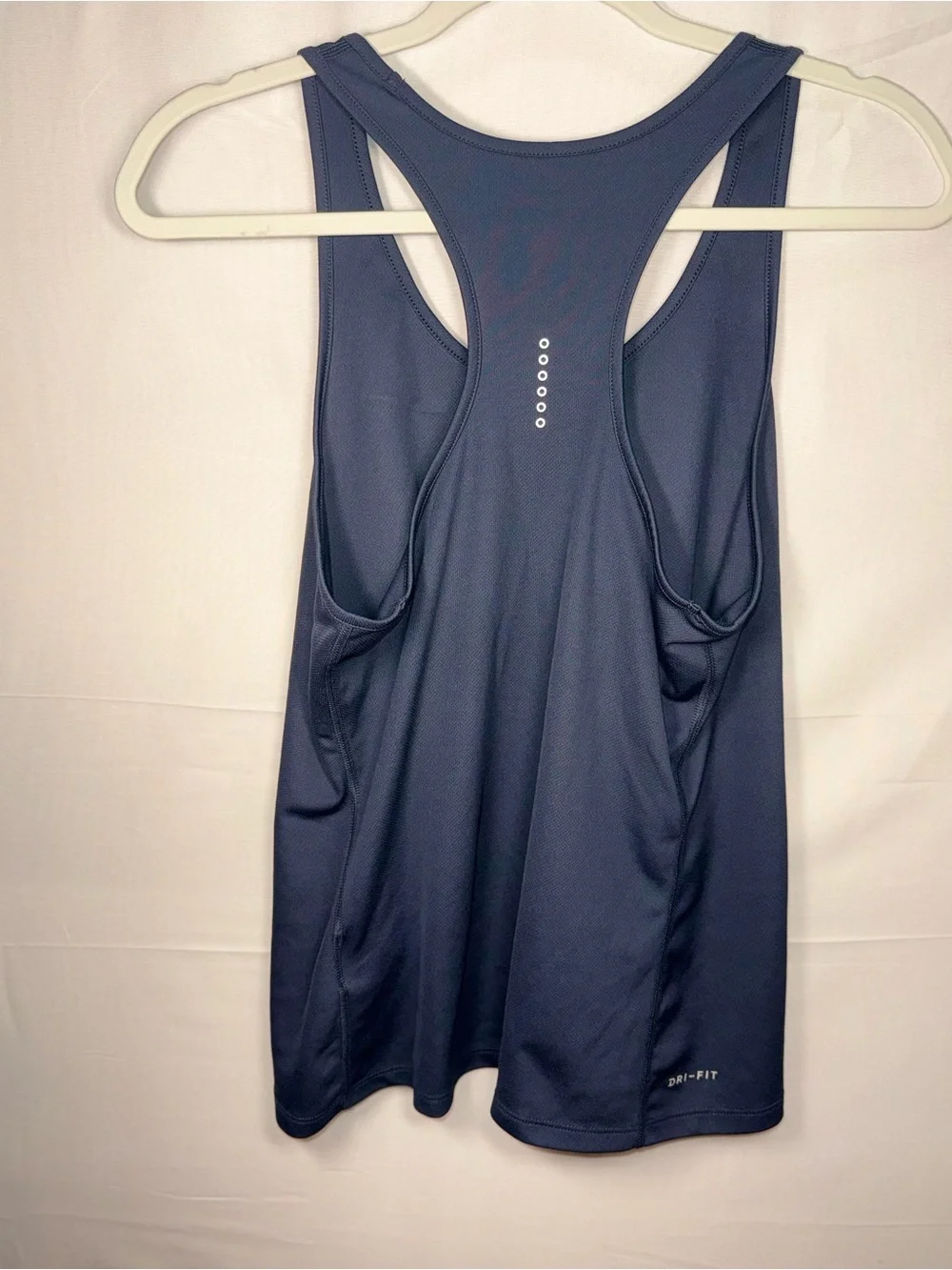 Nike Dri-Fit Logo Women's Navy Blue Racerback Athletic Tank Top Size Medium